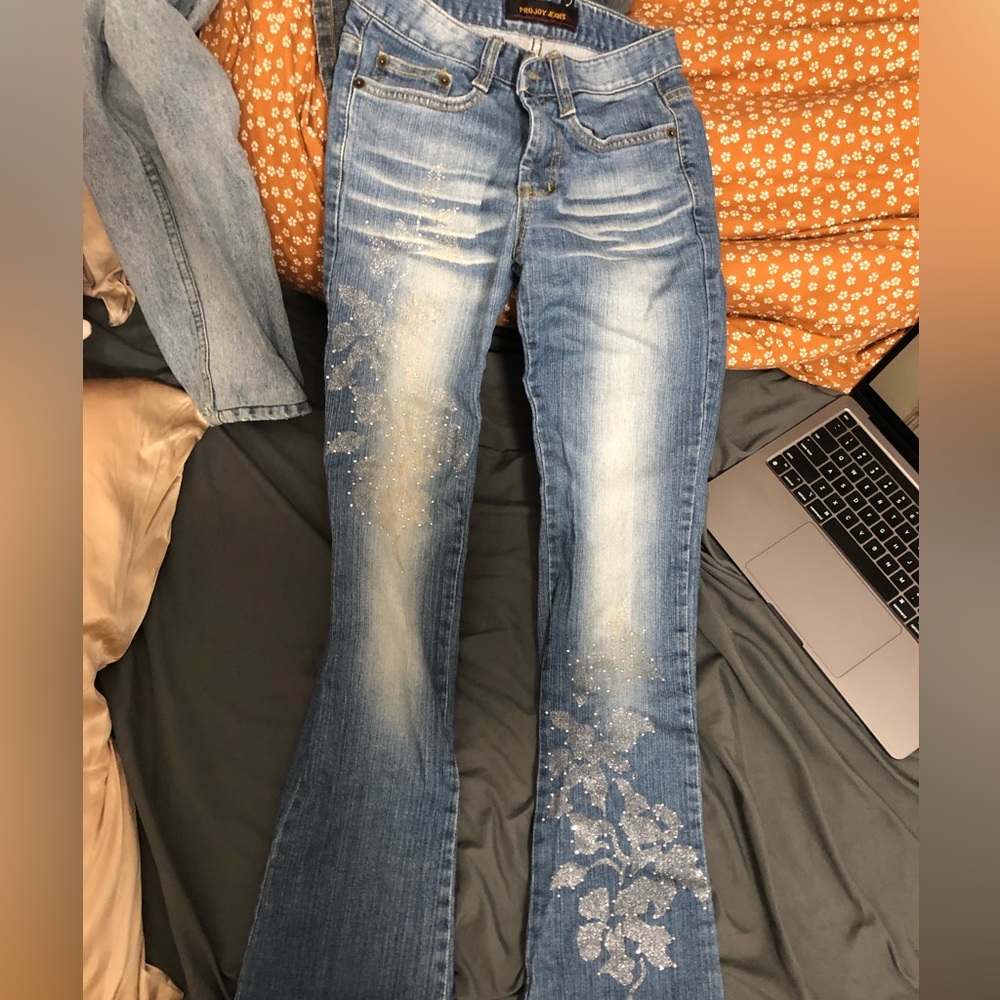Y2k Low rise flare embellished jeans